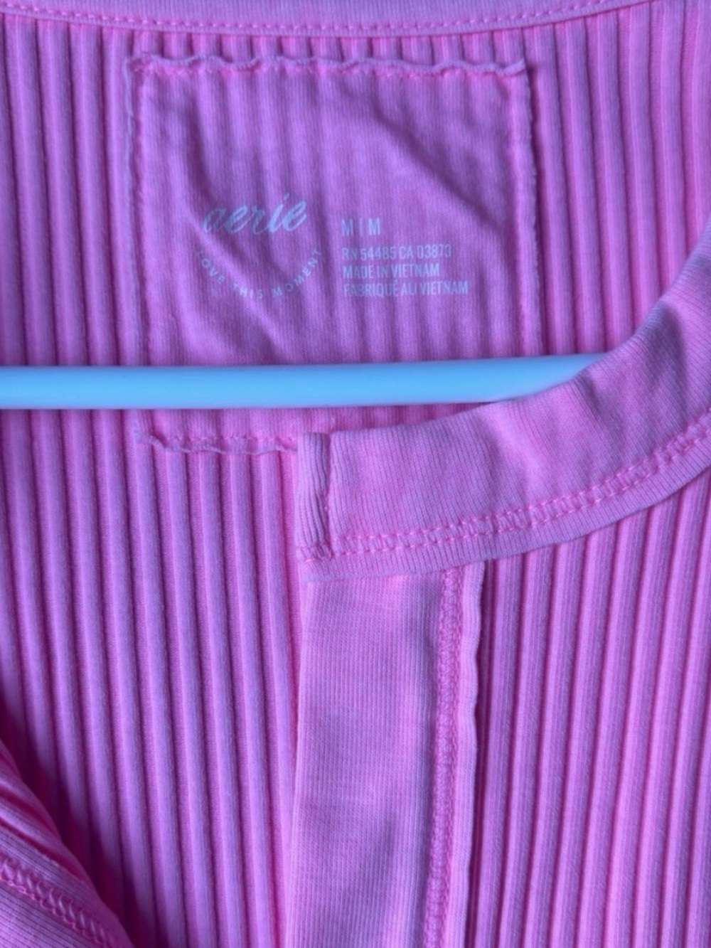 aerie Bubblegum Pink Ribbed Bandeau Tank